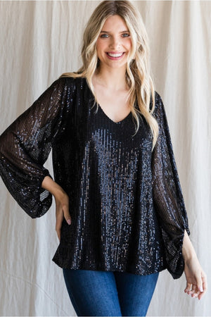 Blk Sequin Top