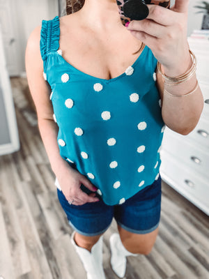 Swiss Dot Tank • Teal