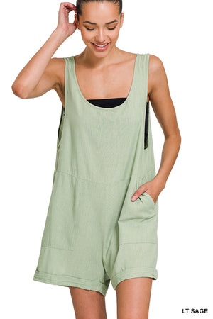 Linen Romper • Sage